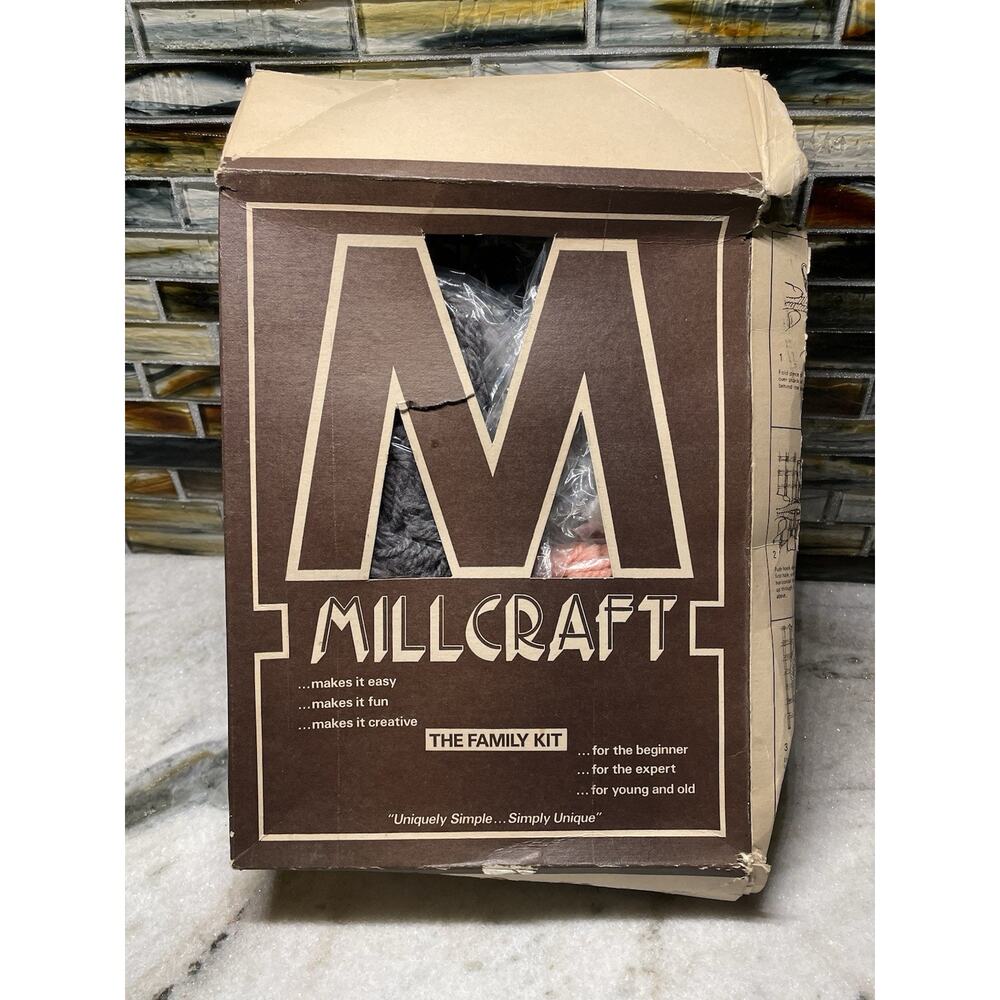 VTG 1980’s Millcraft Kitten Latch Hook Kit For A Wall Hanging Picture Pillow